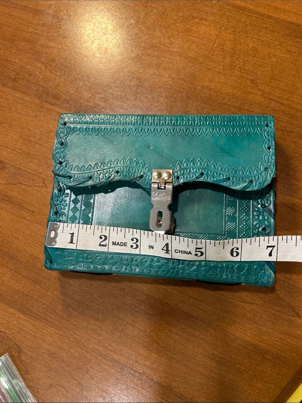 Handcrafted Teal Leather diary with lock